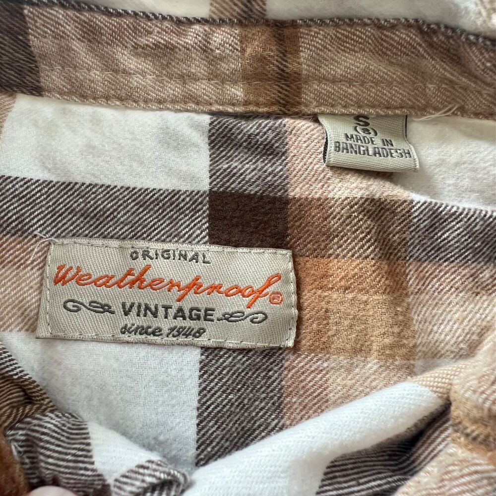 sm Girls Blonde Plaid Tartan Button Front Shirt Blouse Top Weatherproof Vintage - Picture 4 of 6